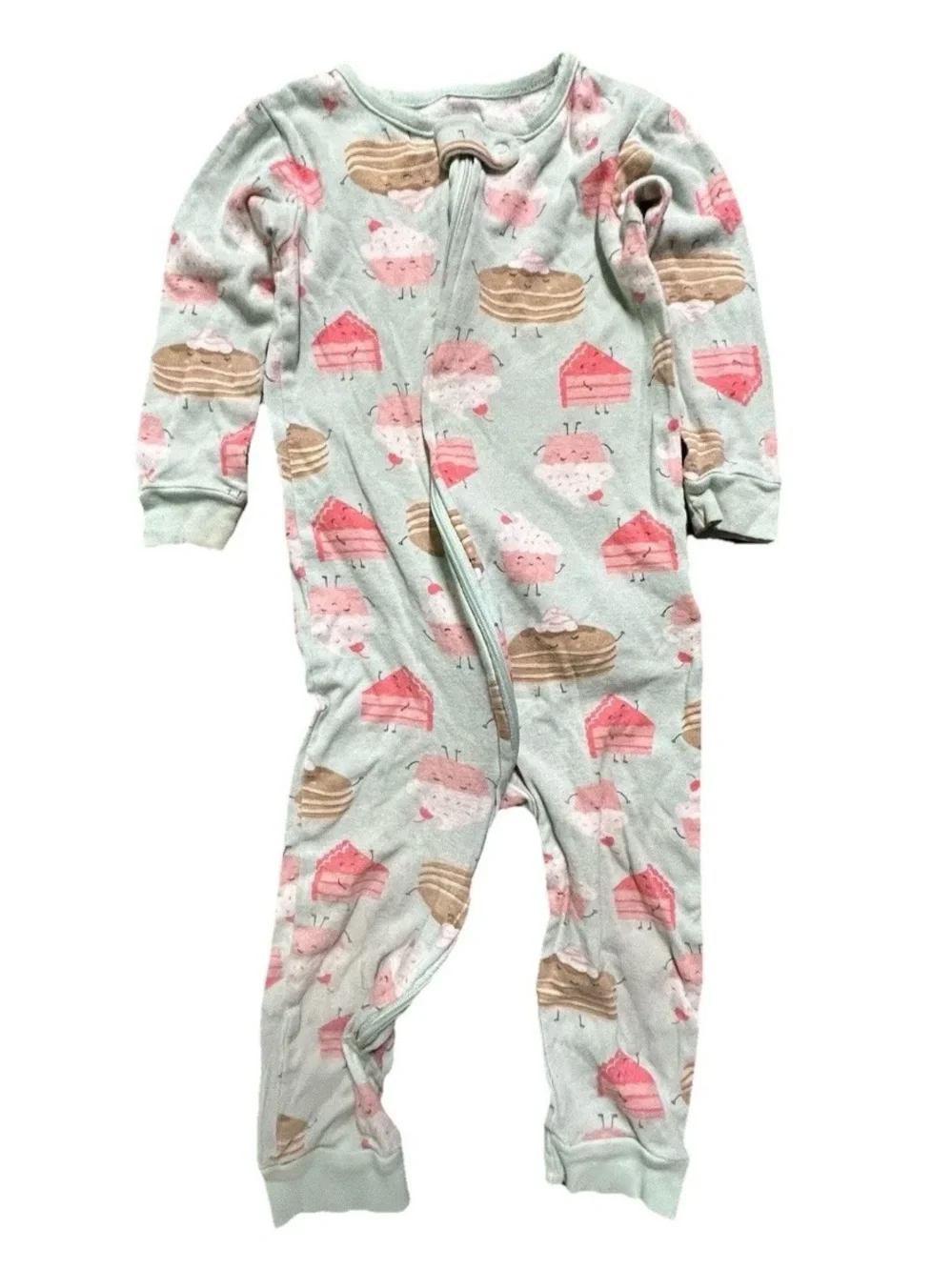 Toddler Girl Pajamas One Piece Footies Fleece Cotton Size 12-18 Months